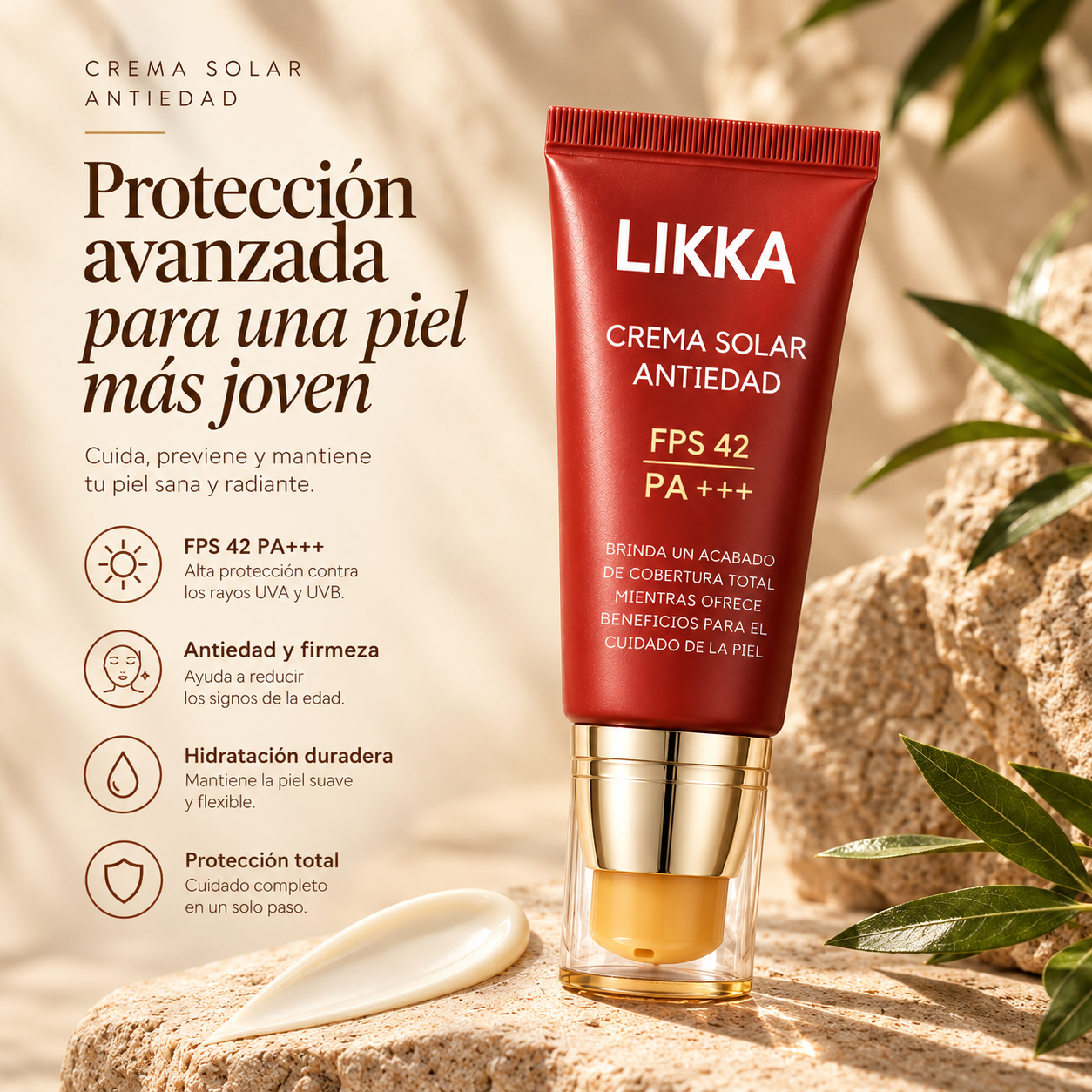 Crema Solar Antiedad para el Cuidado Facial OVELTON