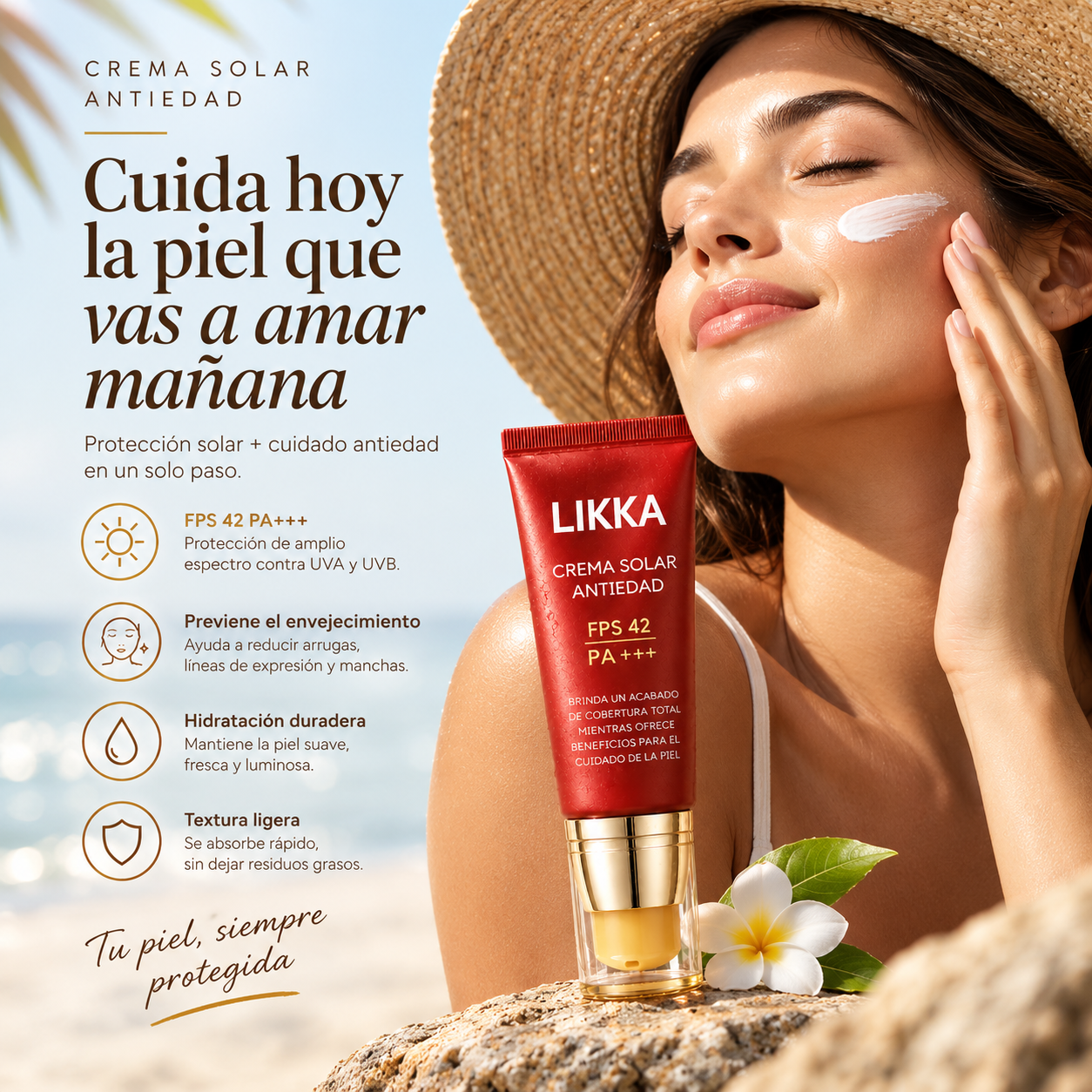 Crema Solar Antiedad para el Cuidado Facial OVELTON